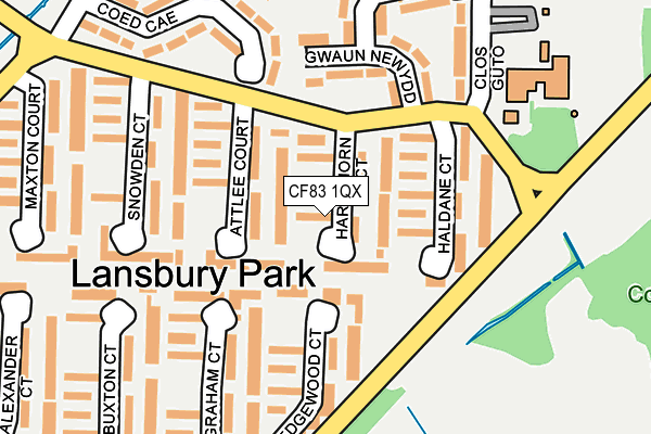 CF83 1QX map - OS OpenMap – Local (Ordnance Survey)