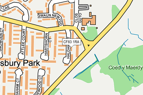 CF83 1RA map - OS OpenMap – Local (Ordnance Survey)