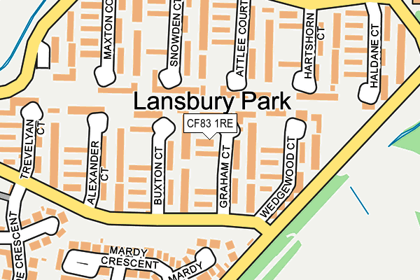 CF83 1RE map - OS OpenMap – Local (Ordnance Survey)