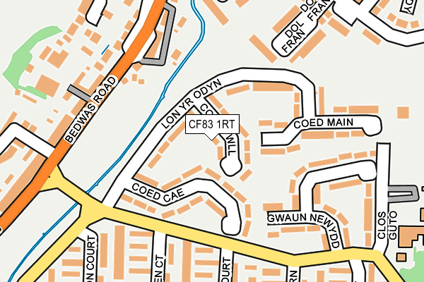 CF83 1RT map - OS OpenMap – Local (Ordnance Survey)