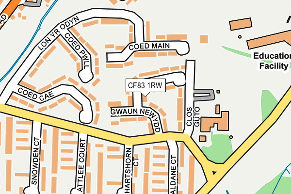 CF83 1RW map - OS OpenMap – Local (Ordnance Survey)