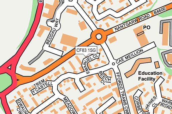 CF83 1SG map - OS OpenMap – Local (Ordnance Survey)