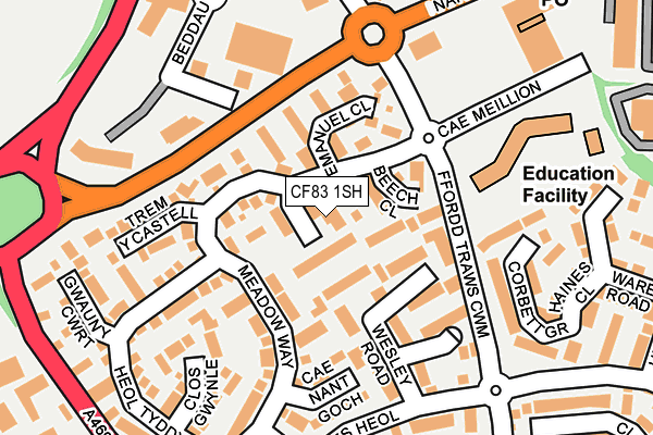 CF83 1SH map - OS OpenMap – Local (Ordnance Survey)