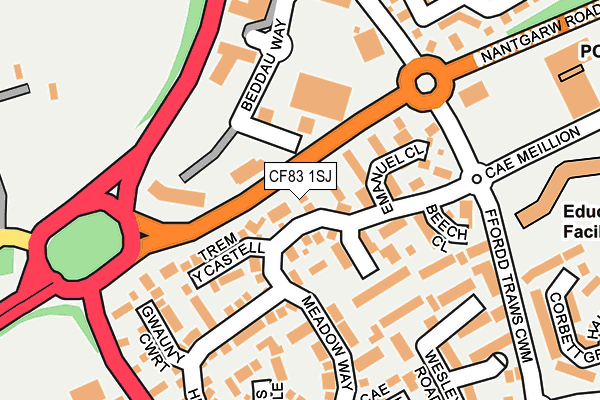 CF83 1SJ map - OS OpenMap – Local (Ordnance Survey)