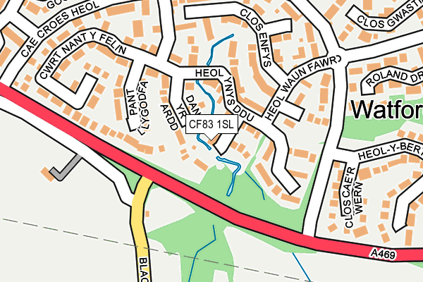 CF83 1SL map - OS OpenMap – Local (Ordnance Survey)