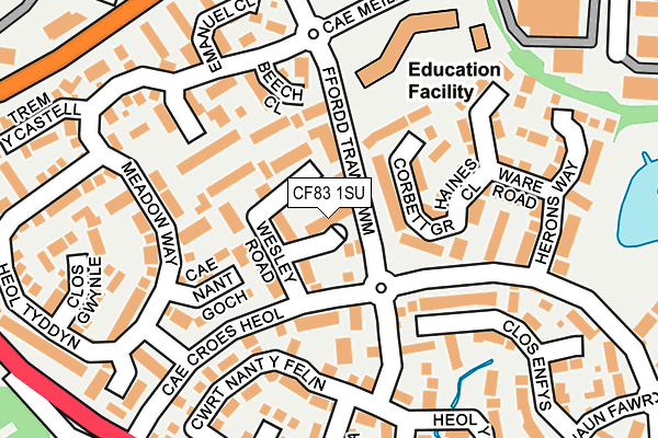 CF83 1SU map - OS OpenMap – Local (Ordnance Survey)