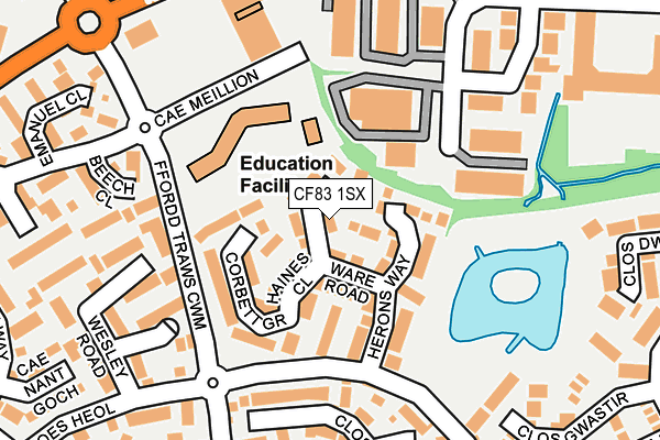 CF83 1SX map - OS OpenMap – Local (Ordnance Survey)