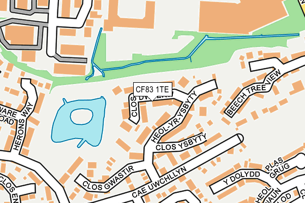 CF83 1TE map - OS OpenMap – Local (Ordnance Survey)