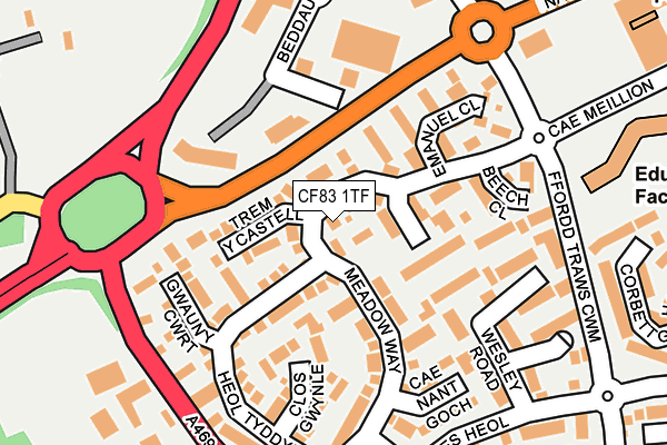 CF83 1TF map - OS OpenMap – Local (Ordnance Survey)