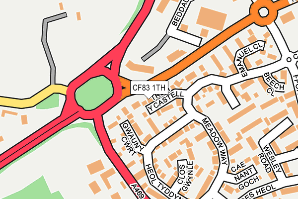 CF83 1TH map - OS OpenMap – Local (Ordnance Survey)
