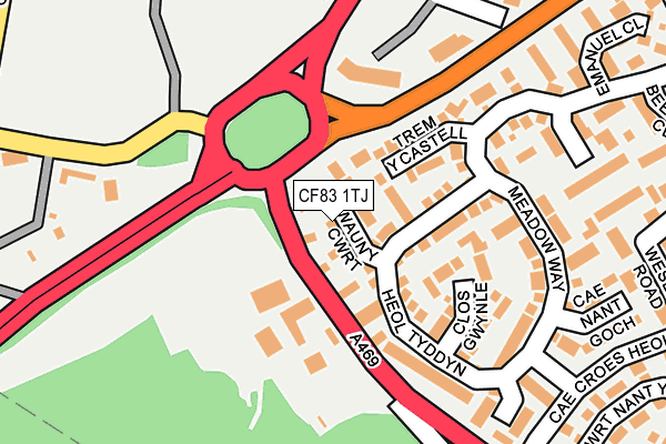 CF83 1TJ map - OS OpenMap – Local (Ordnance Survey)