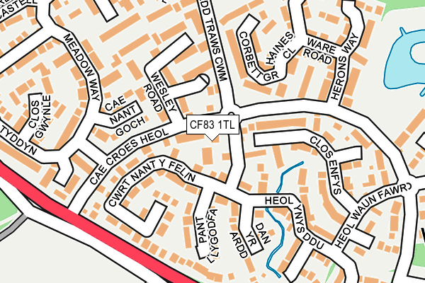 CF83 1TL map - OS OpenMap – Local (Ordnance Survey)