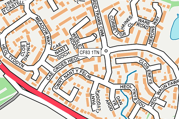 CF83 1TN map - OS OpenMap – Local (Ordnance Survey)
