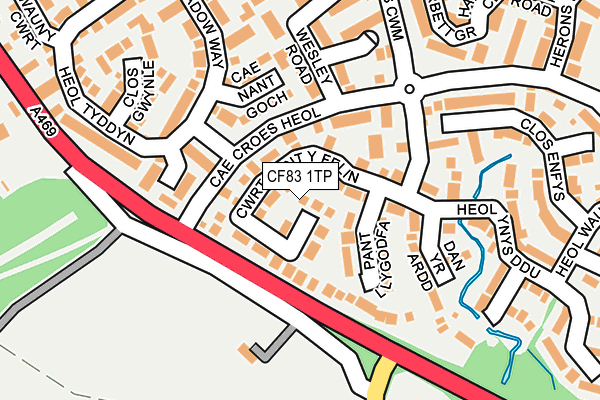 CF83 1TP map - OS OpenMap – Local (Ordnance Survey)