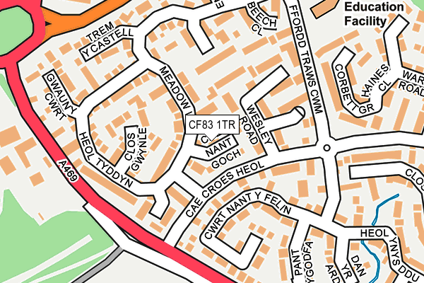 CF83 1TR map - OS OpenMap – Local (Ordnance Survey)