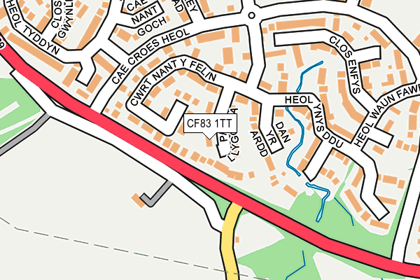 CF83 1TT map - OS OpenMap – Local (Ordnance Survey)