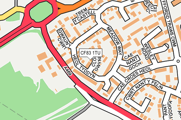 CF83 1TU map - OS OpenMap – Local (Ordnance Survey)