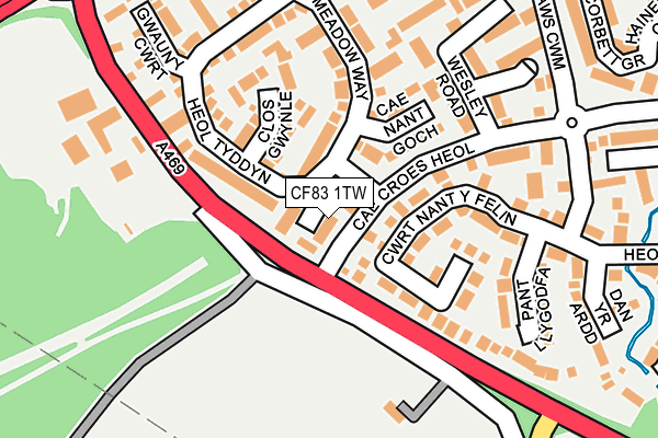 CF83 1TW map - OS OpenMap – Local (Ordnance Survey)