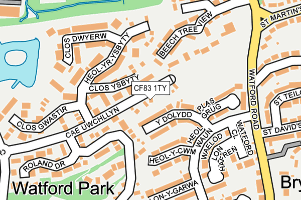 CF83 1TY map - OS OpenMap – Local (Ordnance Survey)