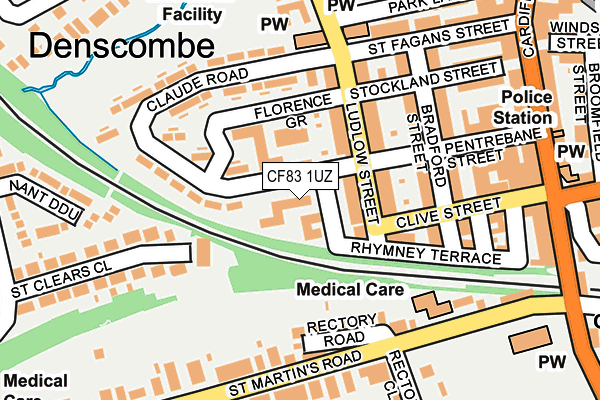 CF83 1UZ map - OS OpenMap – Local (Ordnance Survey)