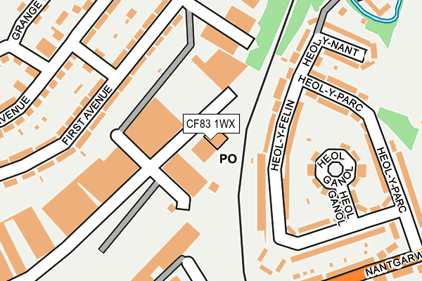 CF83 1WX map - OS OpenMap – Local (Ordnance Survey)