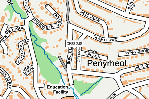 CF83 2JS map - OS OpenMap – Local (Ordnance Survey)