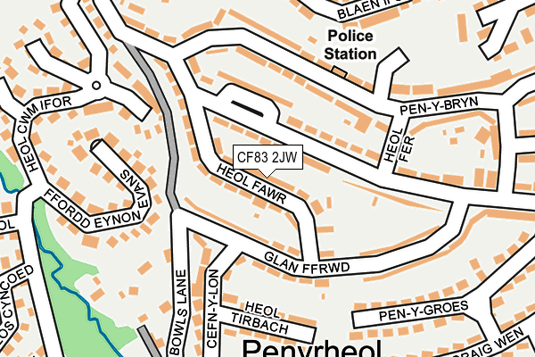 CF83 2JW map - OS OpenMap – Local (Ordnance Survey)