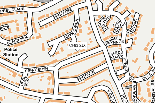 CF83 2JX map - OS OpenMap – Local (Ordnance Survey)