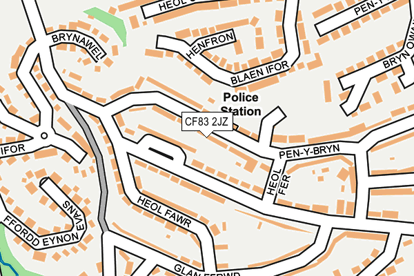 CF83 2JZ map - OS OpenMap – Local (Ordnance Survey)