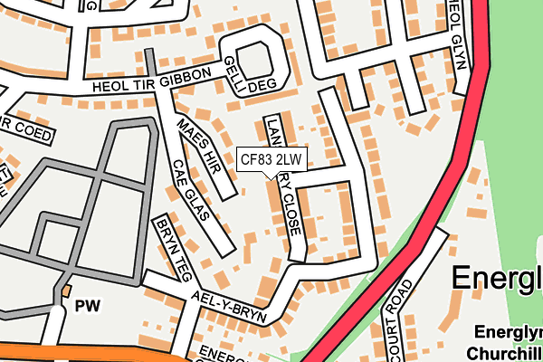 CF83 2LW map - OS OpenMap – Local (Ordnance Survey)