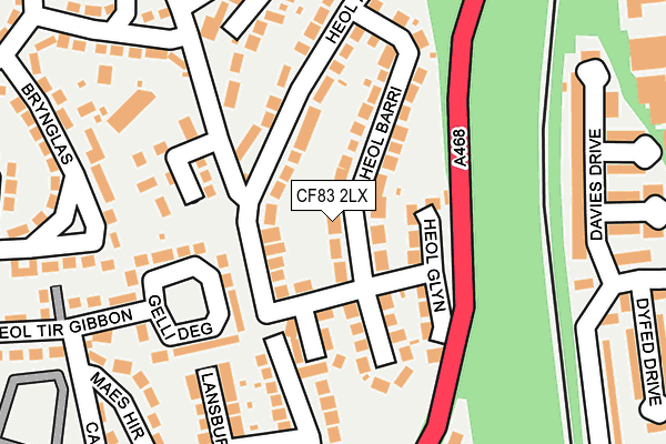 CF83 2LX map - OS OpenMap – Local (Ordnance Survey)