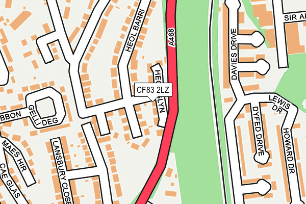 CF83 2LZ map - OS OpenMap – Local (Ordnance Survey)