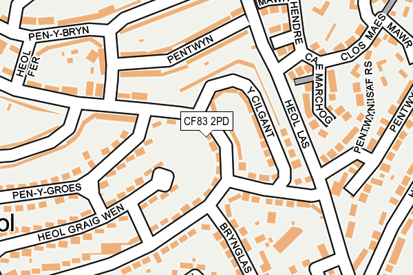 CF83 2PD map - OS OpenMap – Local (Ordnance Survey)