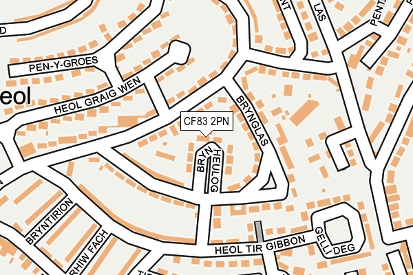CF83 2PN map - OS OpenMap – Local (Ordnance Survey)