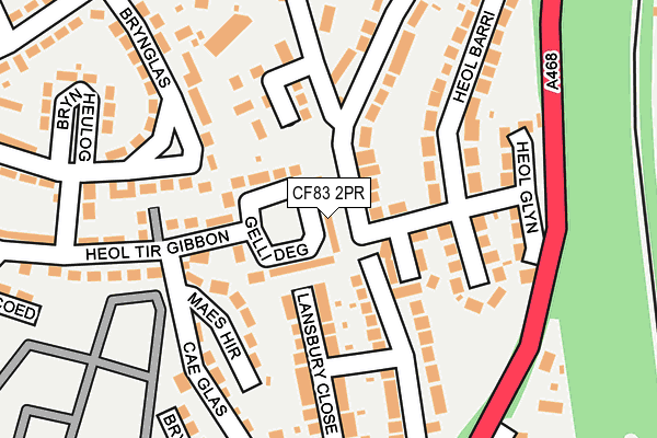 CF83 2PR map - OS OpenMap – Local (Ordnance Survey)