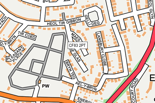 CF83 2PT map - OS OpenMap – Local (Ordnance Survey)