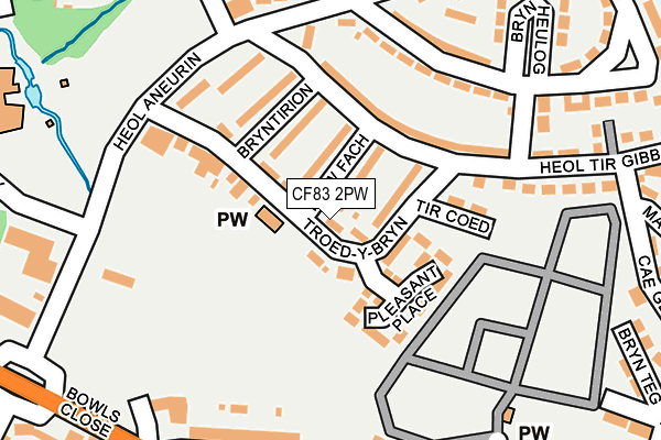 CF83 2PW map - OS OpenMap – Local (Ordnance Survey)