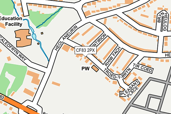 CF83 2PX map - OS OpenMap – Local (Ordnance Survey)