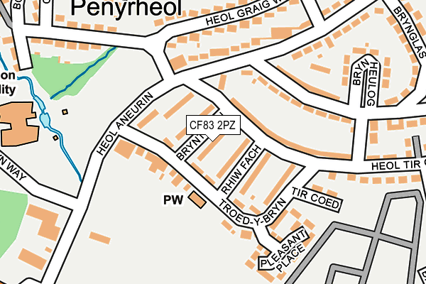 CF83 2PZ map - OS OpenMap – Local (Ordnance Survey)
