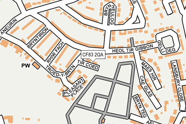 CF83 2QA map - OS OpenMap – Local (Ordnance Survey)