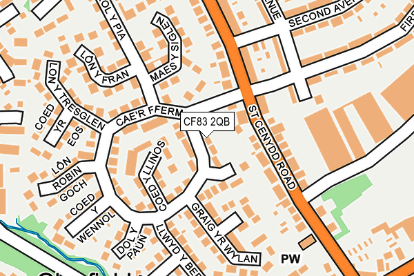 CF83 2QB map - OS OpenMap – Local (Ordnance Survey)