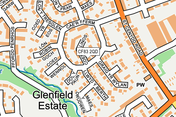 CF83 2QD map - OS OpenMap – Local (Ordnance Survey)