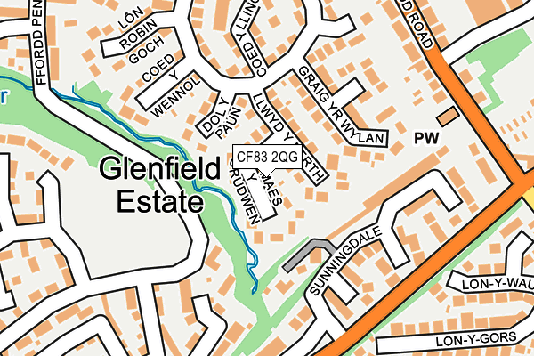 CF83 2QG map - OS OpenMap – Local (Ordnance Survey)