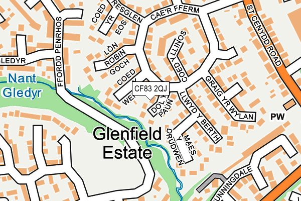 CF83 2QJ map - OS OpenMap – Local (Ordnance Survey)