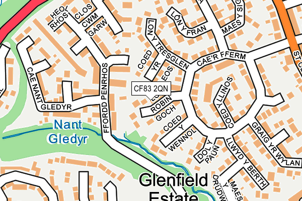 CF83 2QN map - OS OpenMap – Local (Ordnance Survey)