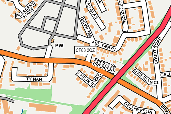 CF83 2QZ map - OS OpenMap – Local (Ordnance Survey)