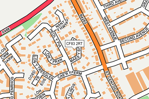 CF83 2RT map - OS OpenMap – Local (Ordnance Survey)