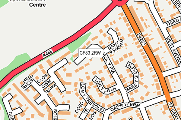 CF83 2RW map - OS OpenMap – Local (Ordnance Survey)