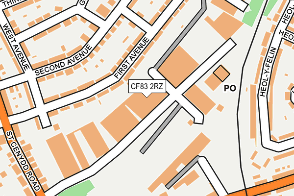 CF83 2RZ map - OS OpenMap – Local (Ordnance Survey)