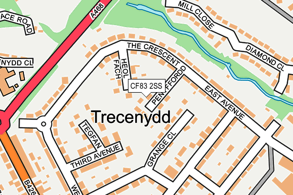 CF83 2SS map - OS OpenMap – Local (Ordnance Survey)